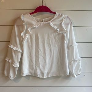 Gianni Bini Girls Chiffon Ruffle Long-Sleeve Blouse